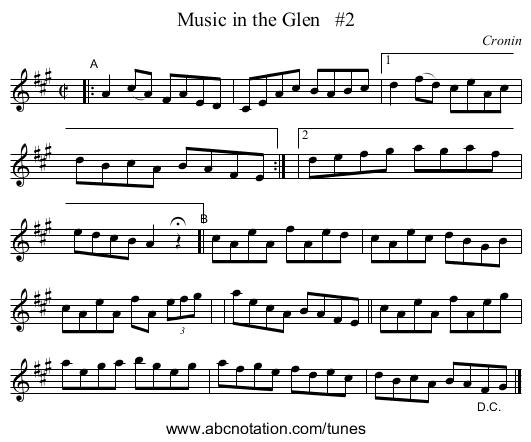 Music in the Glen   #2 - staff notation