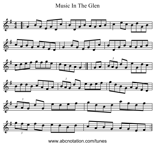 Music In The Glen - staff notation