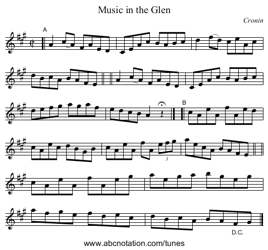 Music in the Glen - staff notation