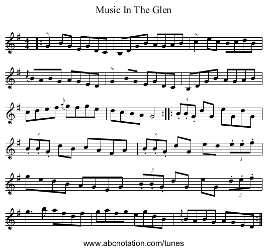 Music In The Glen - staff notation