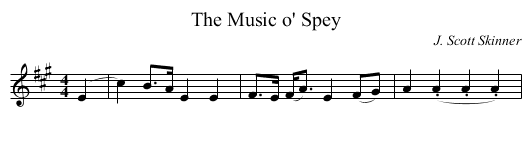 Music o' Spey, The - staff notation