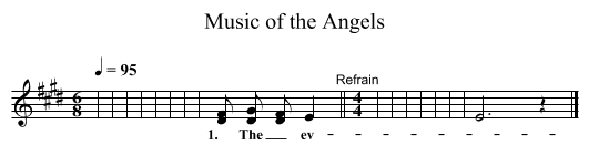 Music of the Angels - staff notation
