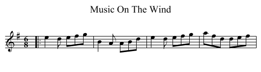 Music On The Wind - staff notation