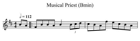 Musical Priest (Bmin) - staff notation