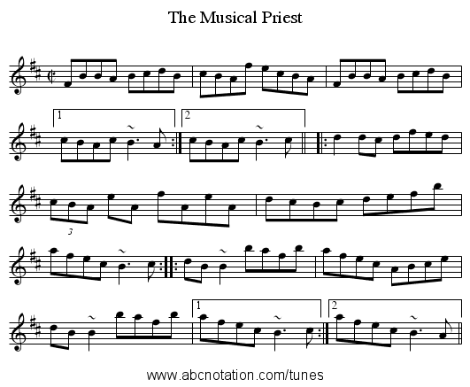 Musical Priest, The - staff notation