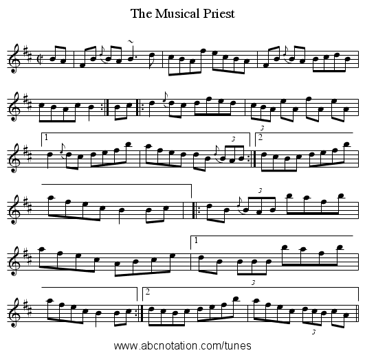 Musical Priest, The - staff notation