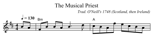 Musical Priest, The - staff notation