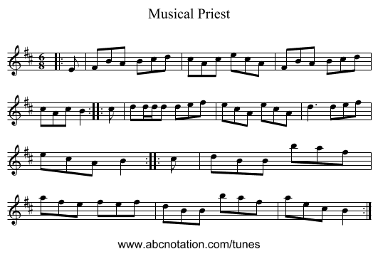 Musical Priest - staff notation