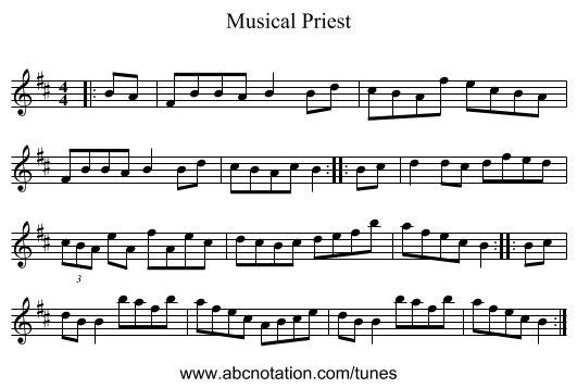 Musical Priest - staff notation