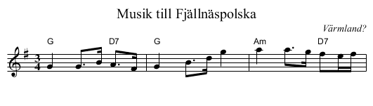 Musik till Fjällnäspolska - staff notation