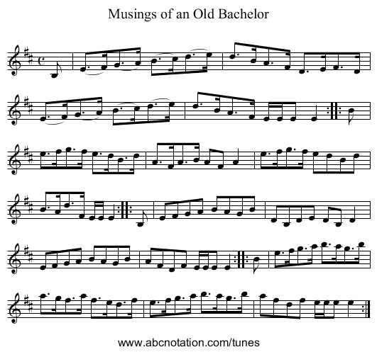 Musings of an Old Bachelor - staff notation