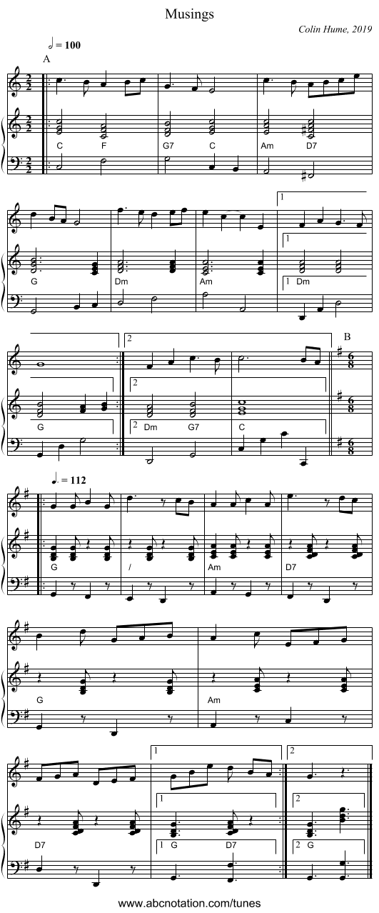 Musings - staff notation