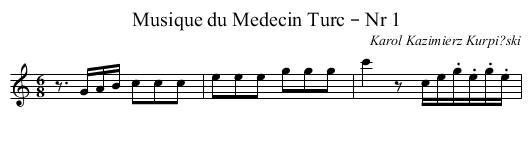 Musique du Medecin Turc – Nr 1 - staff notation