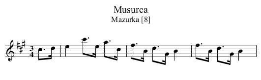 Musurca - staff notation