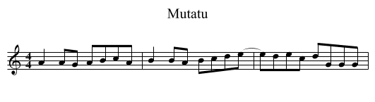 Mutatu - staff notation