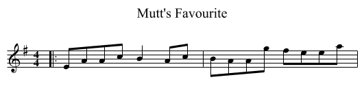 Mutt's Favourite - staff notation