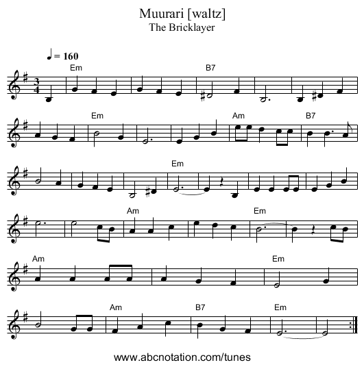 Muurari [waltz] - staff notation