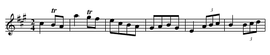 Muzzle Hill - staff notation