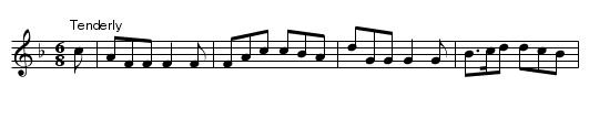 Mwynen Cynwyd - staff notation