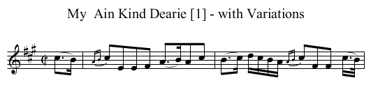My  Ain Kind Dearie [1] - with Variations - staff notation