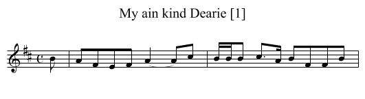 My ain kind Dearie [1] - staff notation