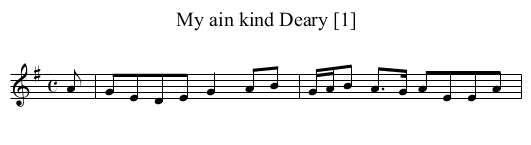 My ain kind Deary [1] - staff notation
