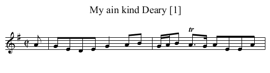 My ain kind Deary [1] - staff notation