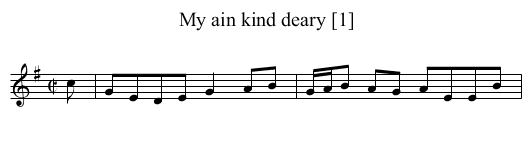 My ain kind deary [1] - staff notation