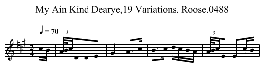 My Ain Kind Dearye,19 Variations. Roose.0488 - staff notation