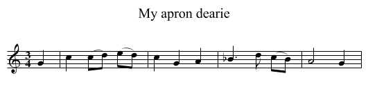 My apron dearie - staff notation