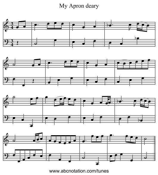 My Apron deary - staff notation