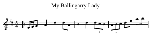 My Ballingarry Lady - staff notation