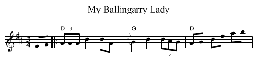 My Ballingarry Lady - staff notation