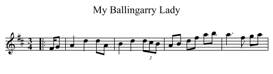 My Ballingarry Lady - staff notation