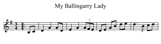 My Ballingarry Lady - staff notation