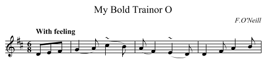 My Bold Trainor O - staff notation