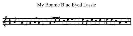 My Bonnie Blue Eyed Lassie - staff notation