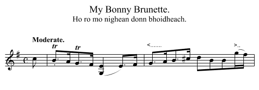 My Bonny Brunette. - staff notation