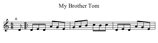 My Brother Tom - staff notation
