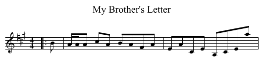 My Brother's Letter - staff notation