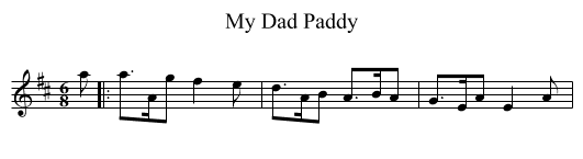 My Dad Paddy - staff notation