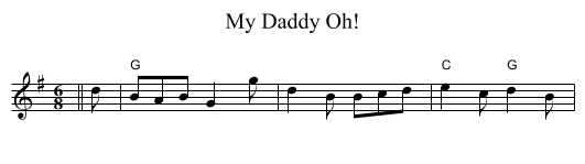 My Daddy Oh! - staff notation