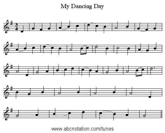 My Dancing Day - staff notation
