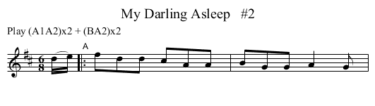 My Darling Asleep   #2 - staff notation