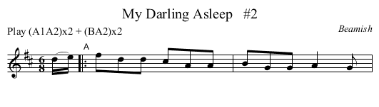 My Darling Asleep   #2 - staff notation