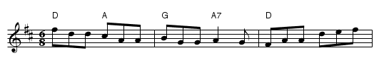 My Darling Asleep - staff notation