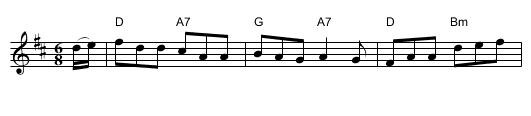 My Darling Asleep - staff notation