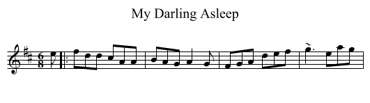 My Darling Asleep - staff notation