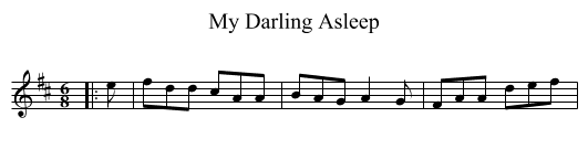 My Darling Asleep - staff notation