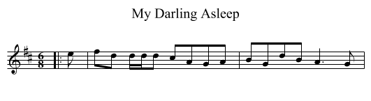 My Darling Asleep - staff notation